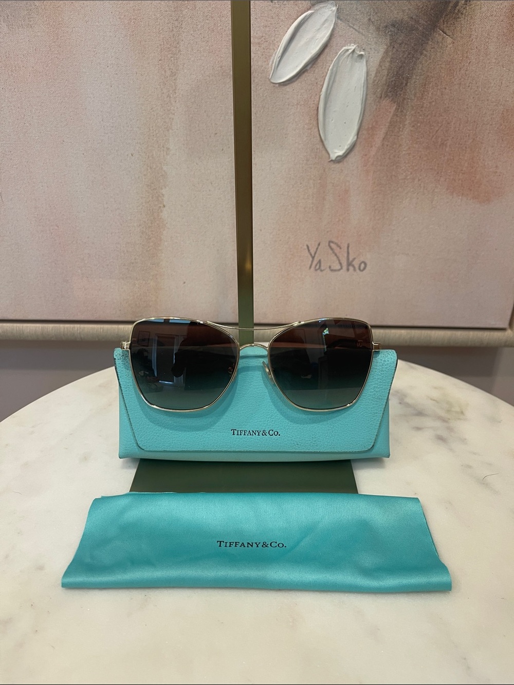 Authentic Tiffany & Co. Diamond Point Square Frame Sunglasses